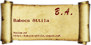 Babocs Attila névjegykártya